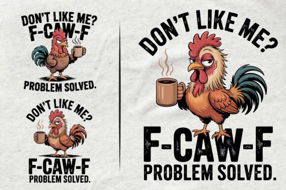 Download F-CAW-F Funny Chicken Coffee F-CAW-F Png - Png Collection