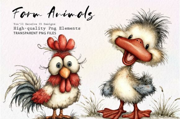 Download Whimsical Quirky Farm Animals PNG - Png Collection