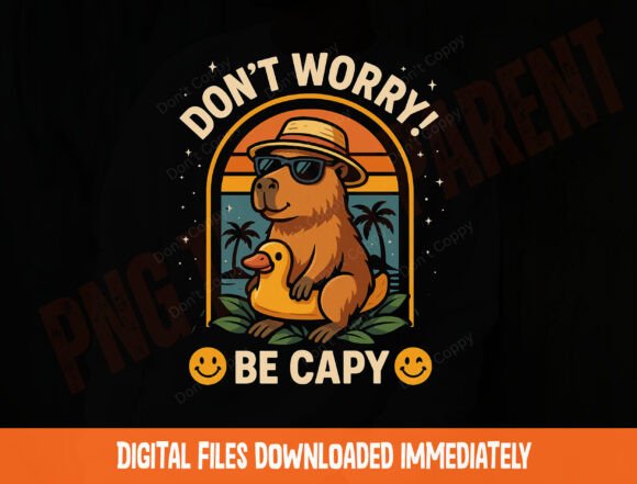 Download Funny Capybara PNG 'Don't Worry Be Capy - Png Collection