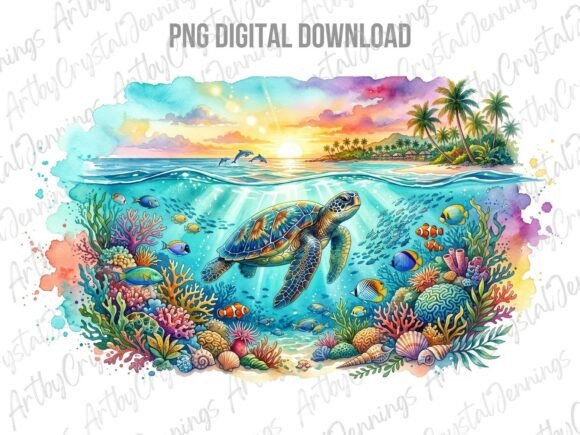 Download Sea Turtle Coral Reef Clipart PNG - Png Collection