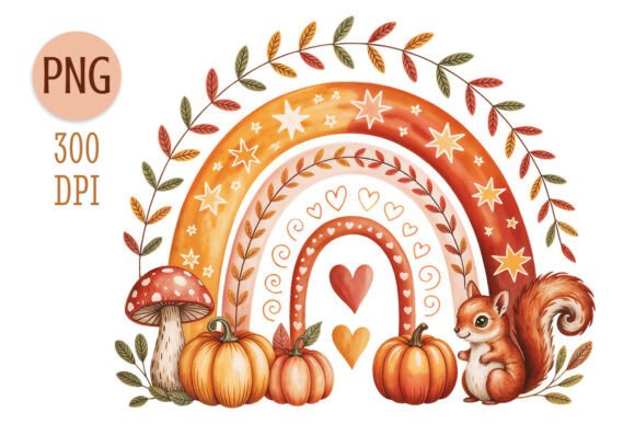 Download Autumn Rainbow with Squirrel Clipart PNG - Png Collection
