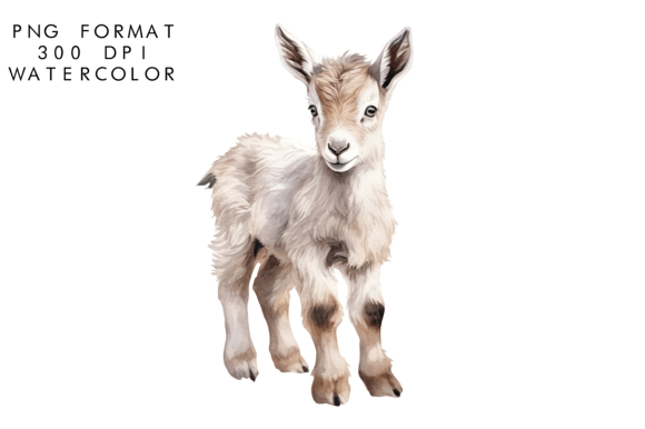 Download Watercolor Baby Goat Sublimation - Baby goat Collection