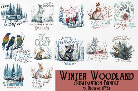 Download Winter Woodland PNG Sublimation Bundle - Png Collection