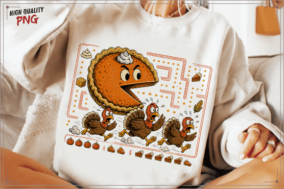 Download Funny Thanksgiving Fall Pie Chasing PNG - Png Collection