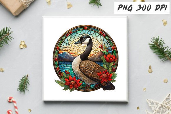 Download Canada Goose Christmas PNG Stained Glass - Png Collection