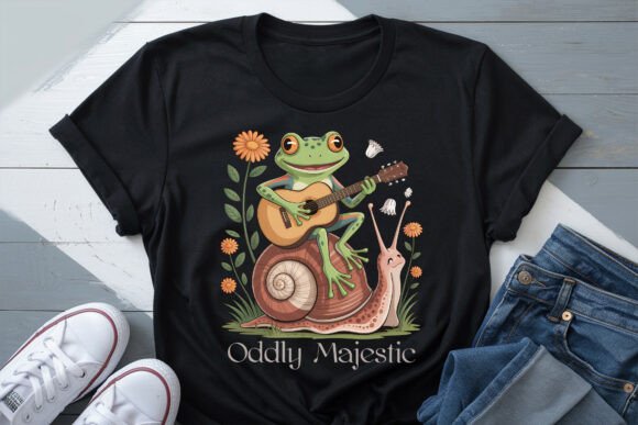 Download Oddly Majestic Frog &amp; Snail Cute Tee PNG - Png Collection