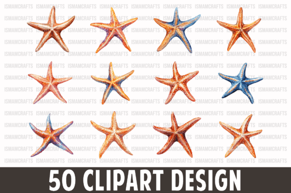 Download Starfish Watercolor Clipart Bundle PNG - Png Collection