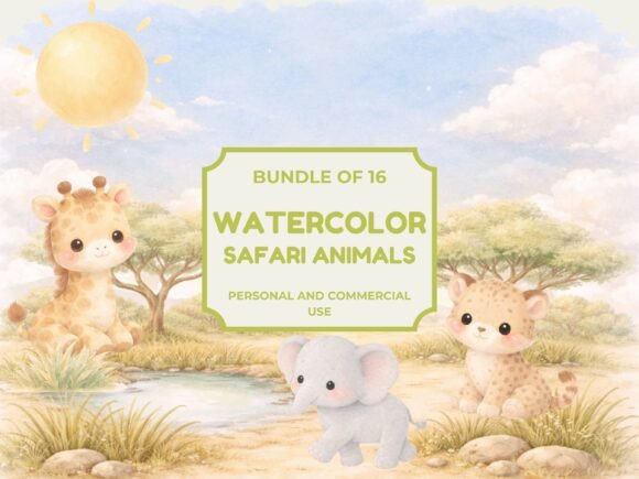 Download Watercolor Safari Animals PNG - Png Collection