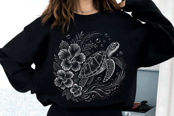 Download Ocean Floral Sea Turtle Marine Life PNG - Marine Collection