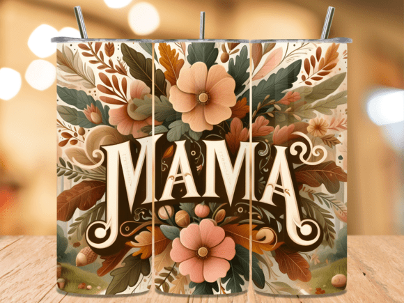 Download Earthy Tone Mama Flowers Art Tumbler PNG - Png Collection