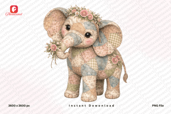 Download Patchwork Floral Baby Animal PNG - Png Collection