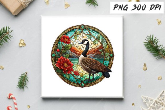 Download Canada Goose Christmas PNG Stained Glass - Png Collection