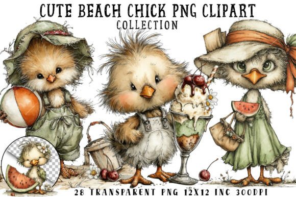Download Cute Beach Chick PNG Clipart - Png Collection