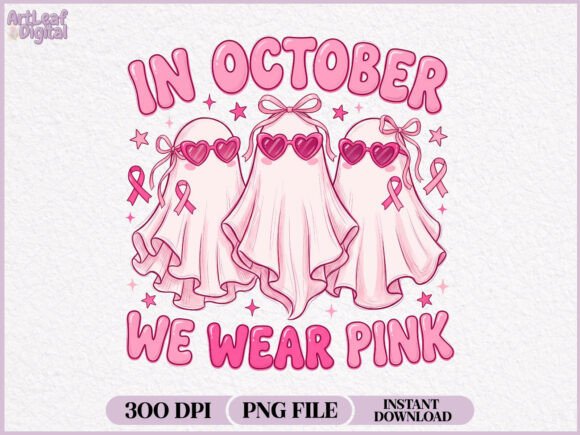 Download In October We Wear Pink Ghost PNG - Png Collection