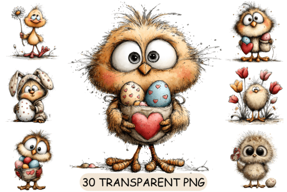 Download 30 Cute Easter Chick PNG Clipart Set - Png Collection