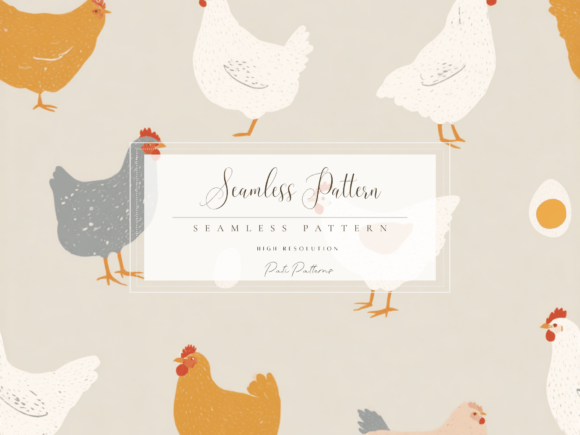 Download Cute Chicken Seamless Pattern PNG - Png Collection