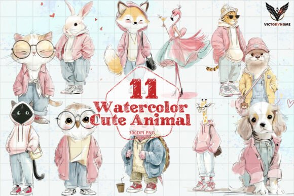 Download Watercolor Cute Animal PNG - Png Collection